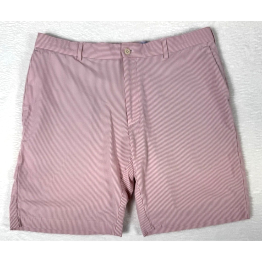 Peter Millar Crown Crafted Men's Striped Shorts 36X8.5 Seersucker Golf Casual